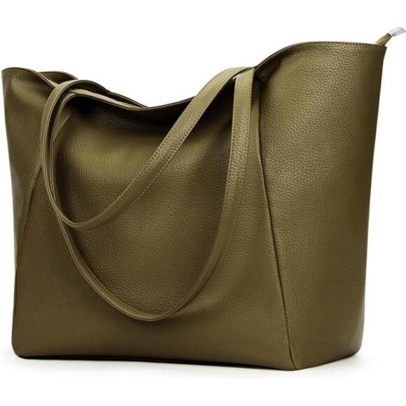 Large Tote Bag Olive Green - Picture 1 of 7